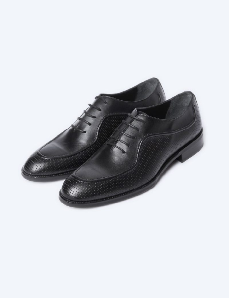 JK37KL14M007-Black-001-4 Men's oxford semi textured and comfy shoes