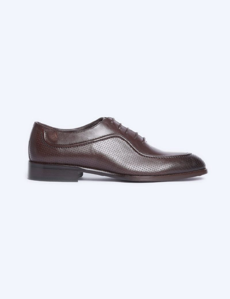 JK37KL14M007-Dark-brown-016-1 Men's oxford semi textured and comfy shoes