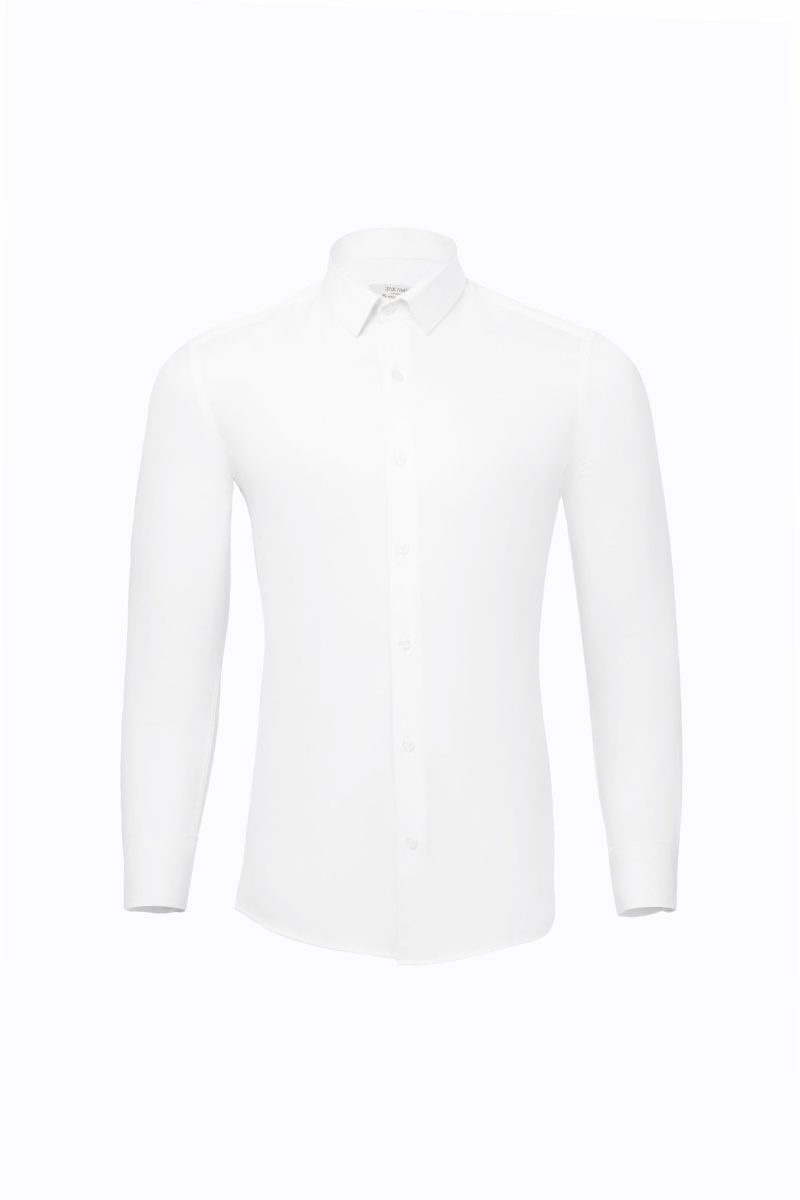 JK37SF01M063-White-394-1 Slim Fit Cufflinks Shirt