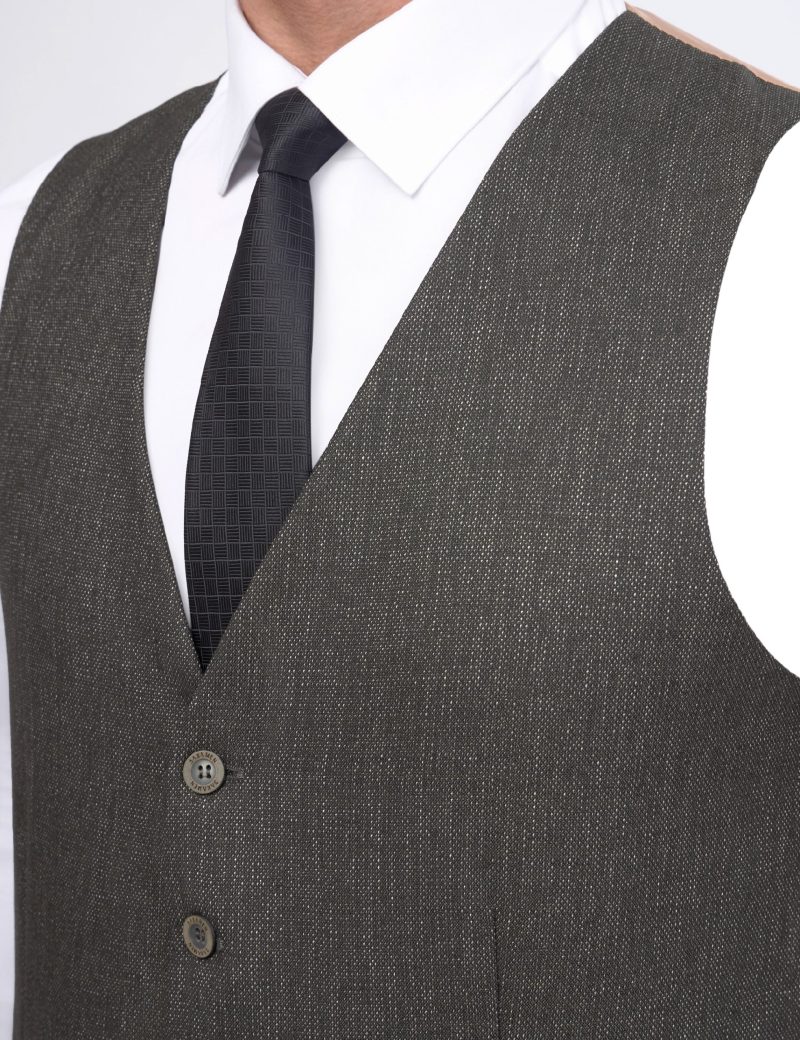 JK37SF02M014-Olive-523-7 Slim-Fit 3-Piece Mismatched Suit