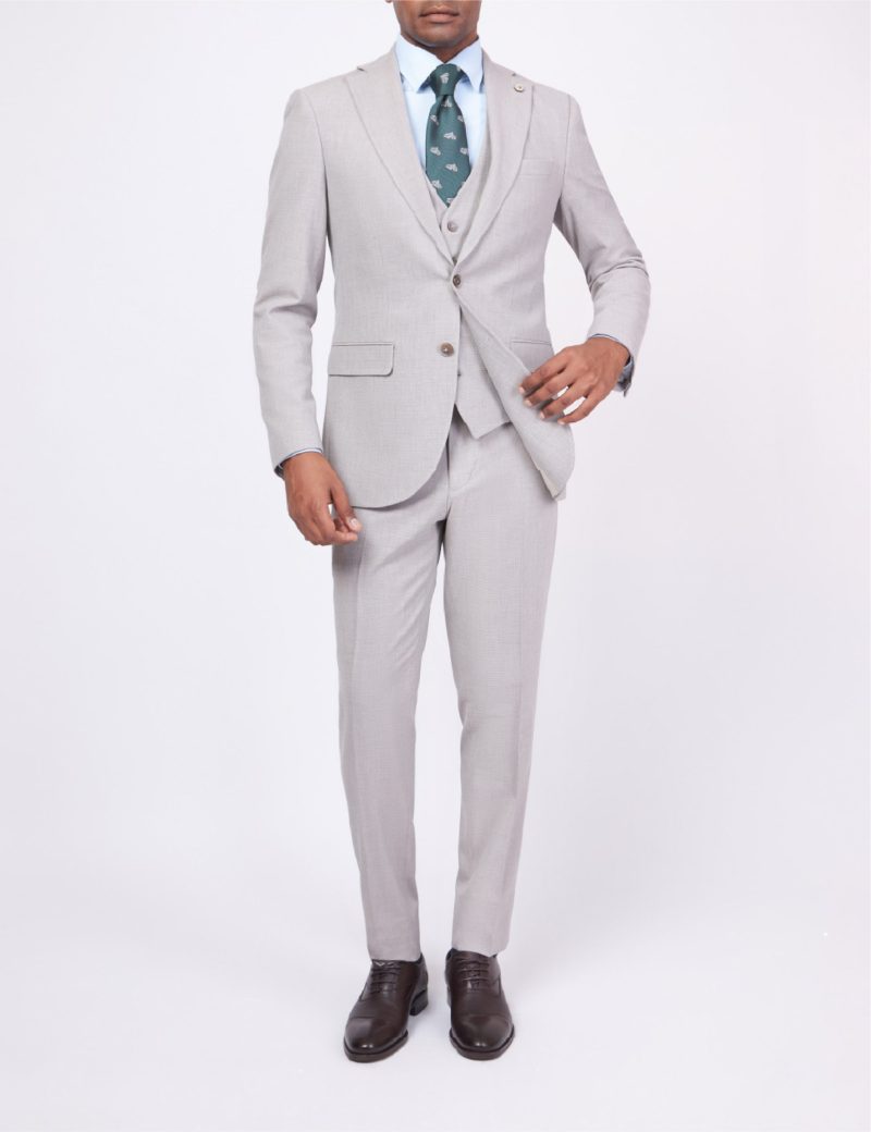 JK37SF02M021-Beige-899-1 Slim-Fit 3-Piece Classic Suit