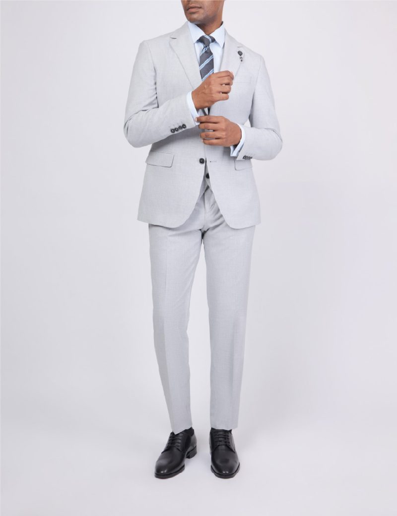 JK37SF02M047-Light-grey-005-1 Slim-Fit 3-Piece Classic Suit