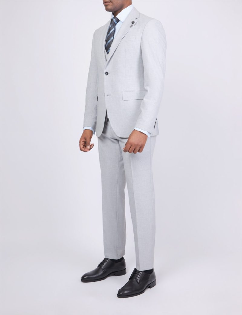 JK37SF02M047-Light-grey-005-2 Slim-Fit 3-Piece Classic Suit