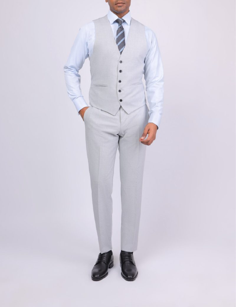 JK37SF02M047-Light-grey-005-5 Slim-Fit 3-Piece Classic Suit