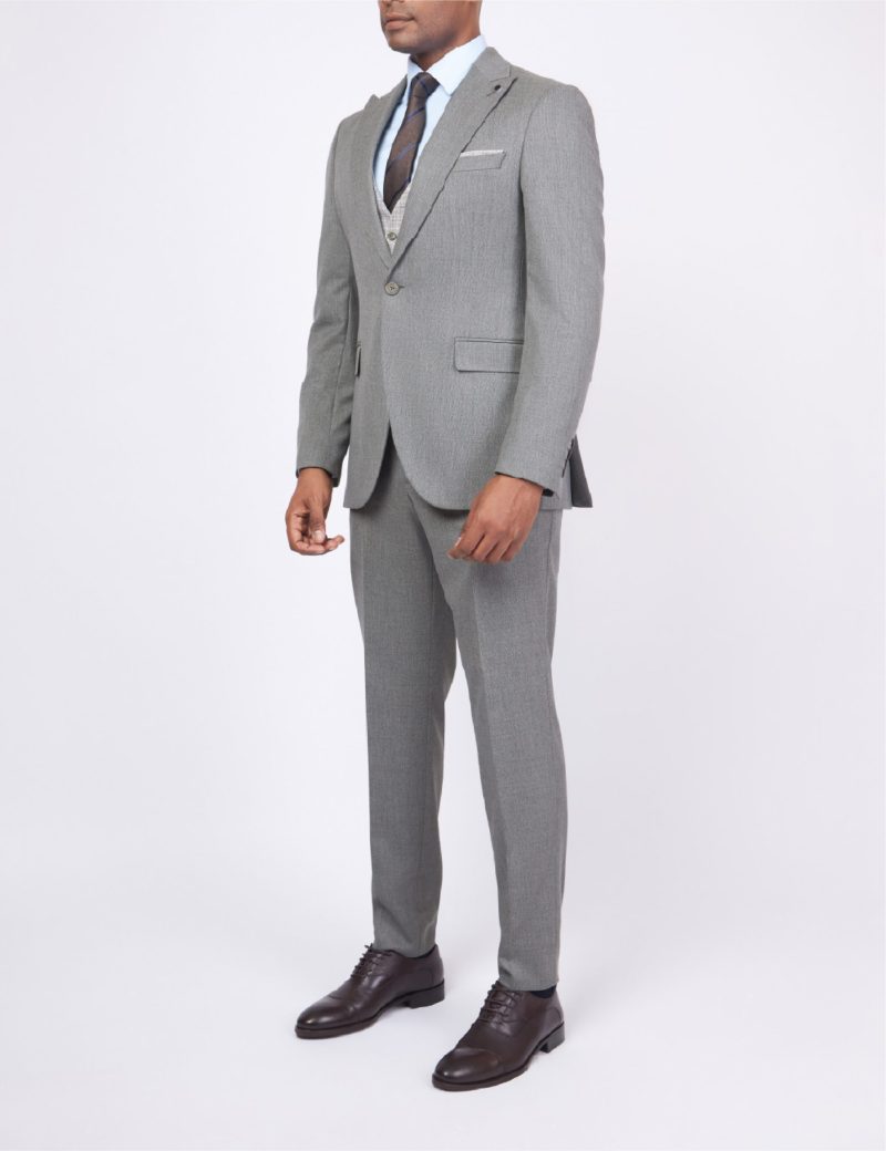 JK37SF02M059-Olive-523-2 Slim Fit 3-Piece Combined Suit