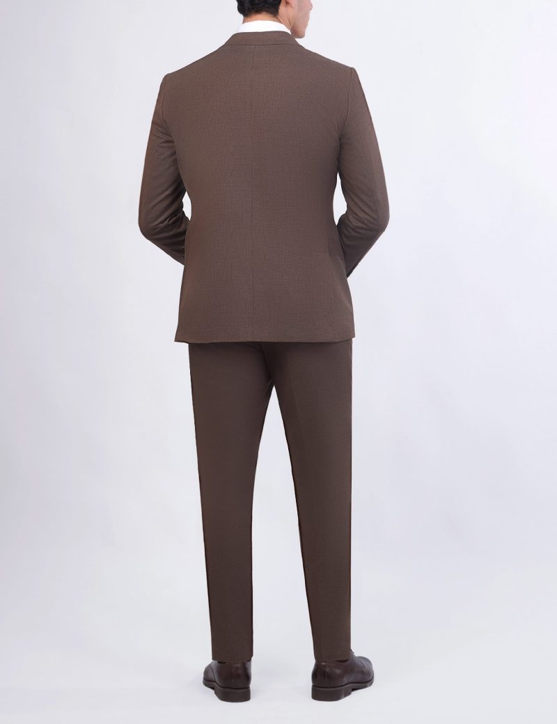 JK37SF02M059Brown-016-3 Slim Fit 3-Piece Combined Suit