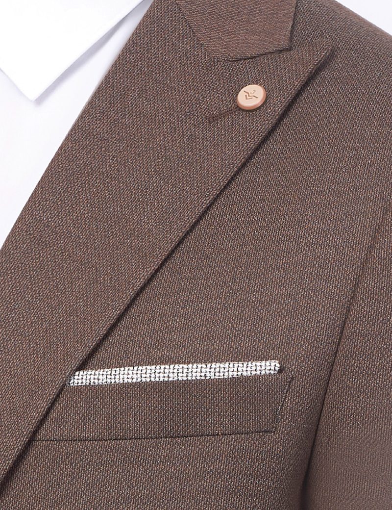 JK37SF02M059Brown-016-5 Slim Fit 3-Piece Combined Suit
