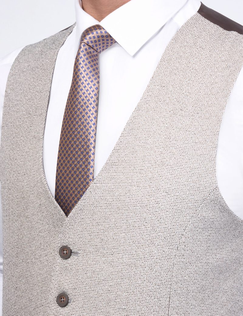 JK37SF02M059Brown-016-7 Slim Fit 3-Piece Combined Suit
