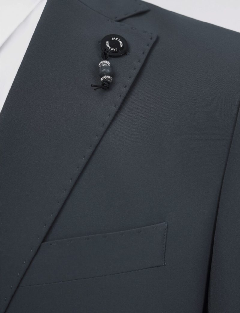 JK37SF02M096-Olive-014-3 Slim-Fit 3-Piece Suit with Identical Vest