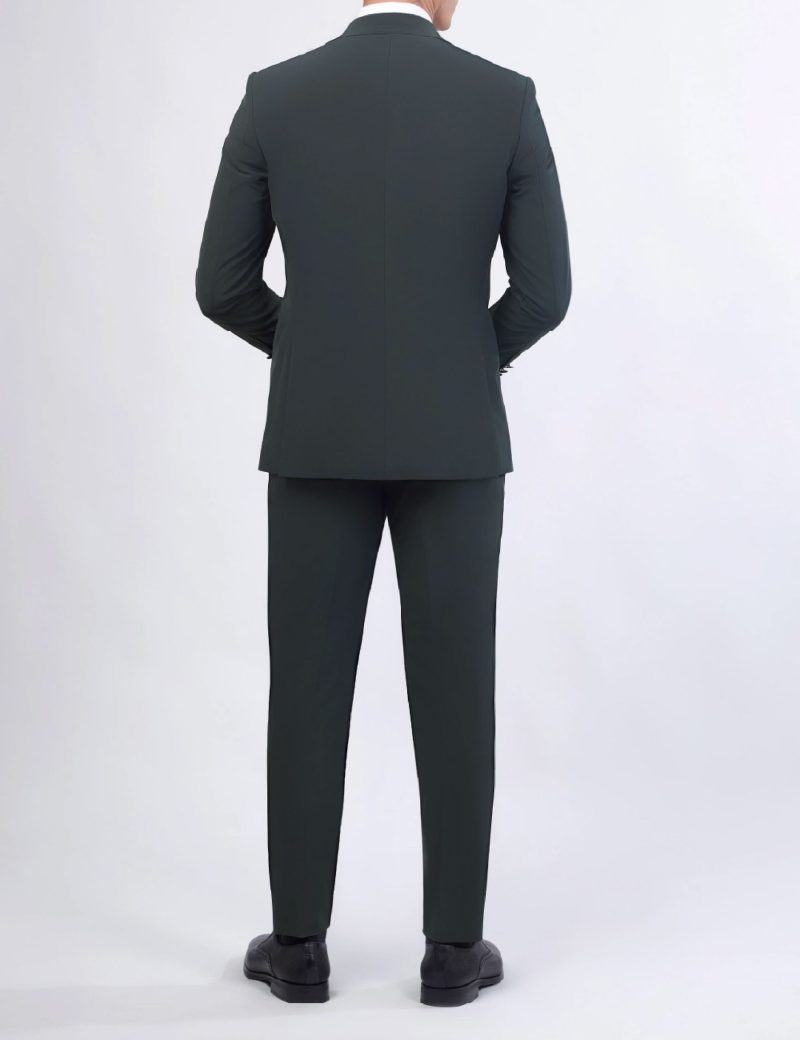 JK37SF02M096-Olive-014-4 Slim-Fit 3-Piece Suit with Identical Vest
