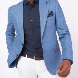 Slim-Fit Men's Twill Linen Blazer