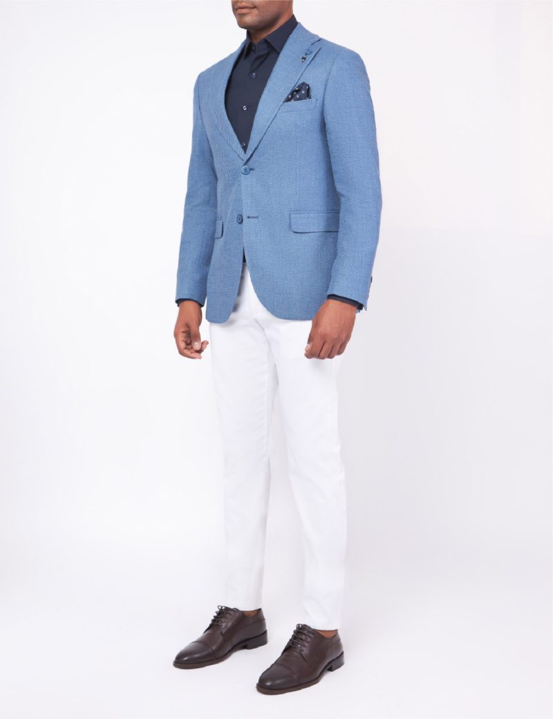 Slim-Fit Men's Twill Linen Blazer