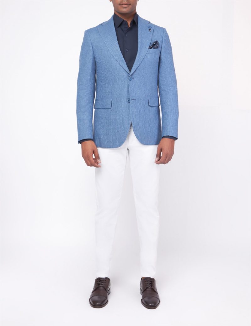 Slim-Fit Men's Twill Linen Blazer