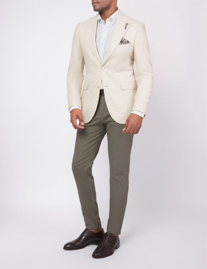 Slim-Fit Men's Twill Linen Blazer