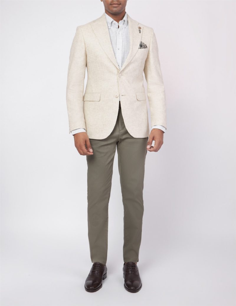 Slim-Fit Men's Twill Linen Blazer