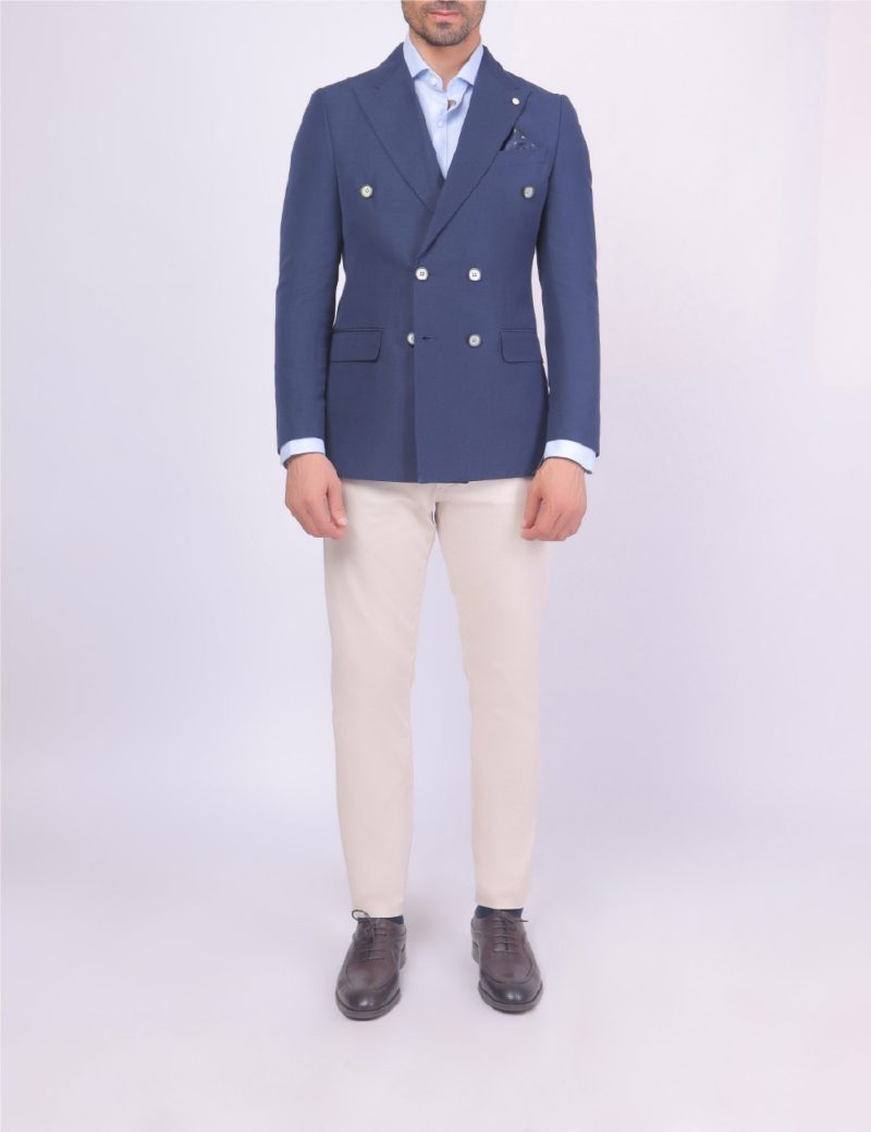 JK37SF04M047-Navy-019-2-1 Double Breasted Slim-Fit Linen blazer