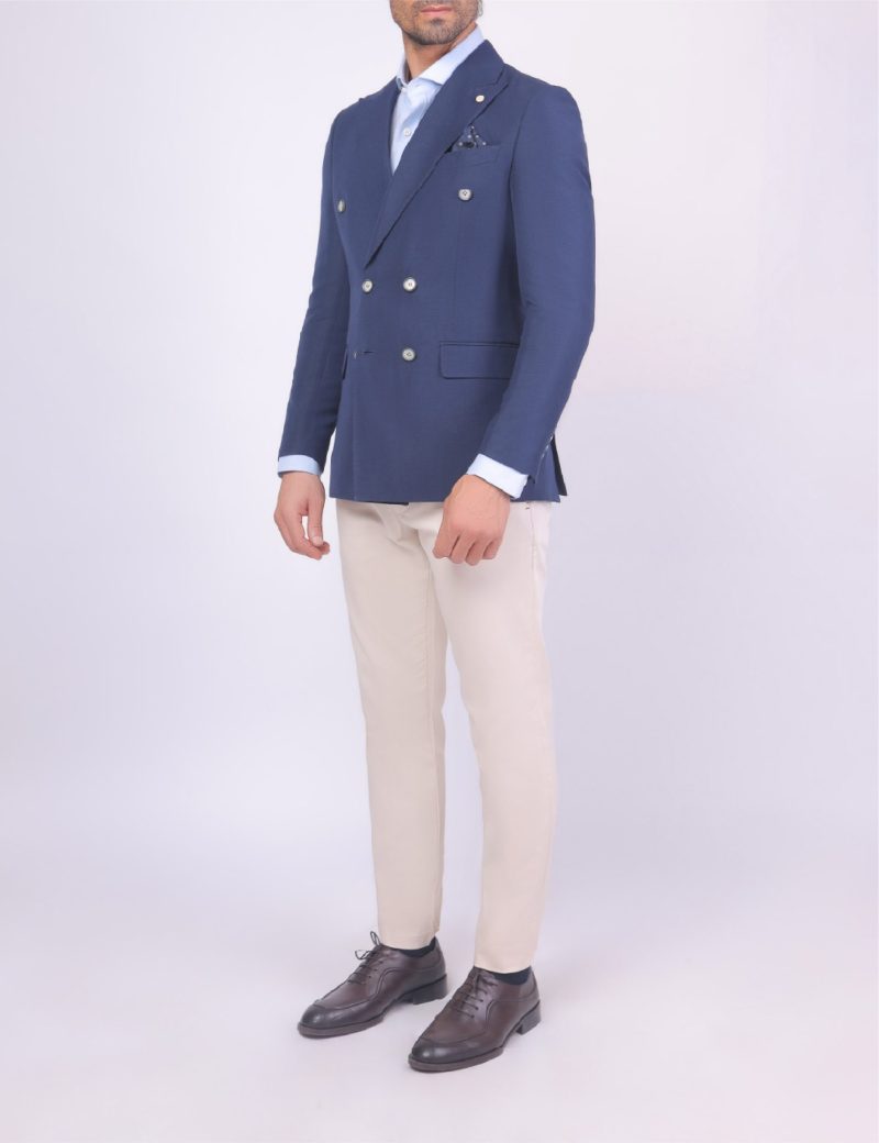 JK37SF04M047-Navy-019-3-1 Double Breasted Slim-Fit Linen blazer