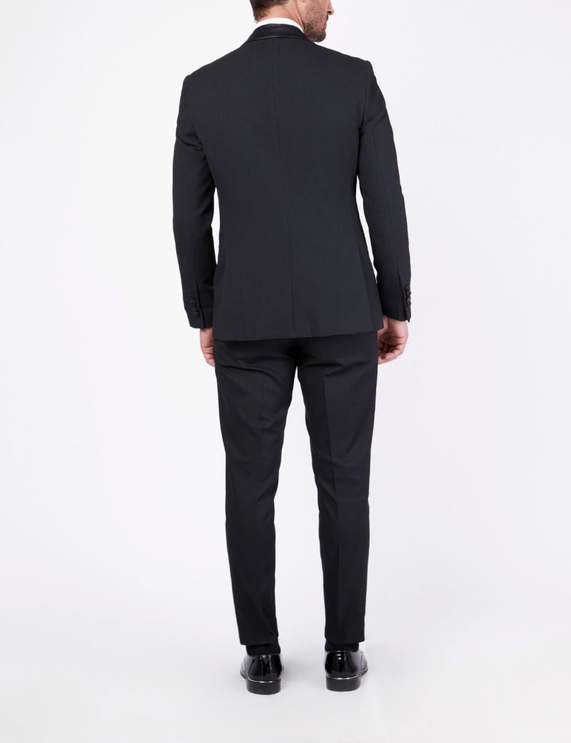 Tuxedo suit with a satin lapel