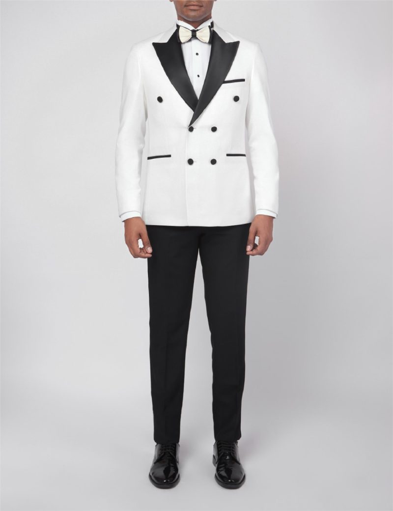 JK37SF18M041-White-606-6 Double breasted Tuxedo suit