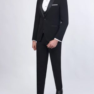 Tuxedo Suit with Shawl Satin Lapel & Double-Breasted Vest