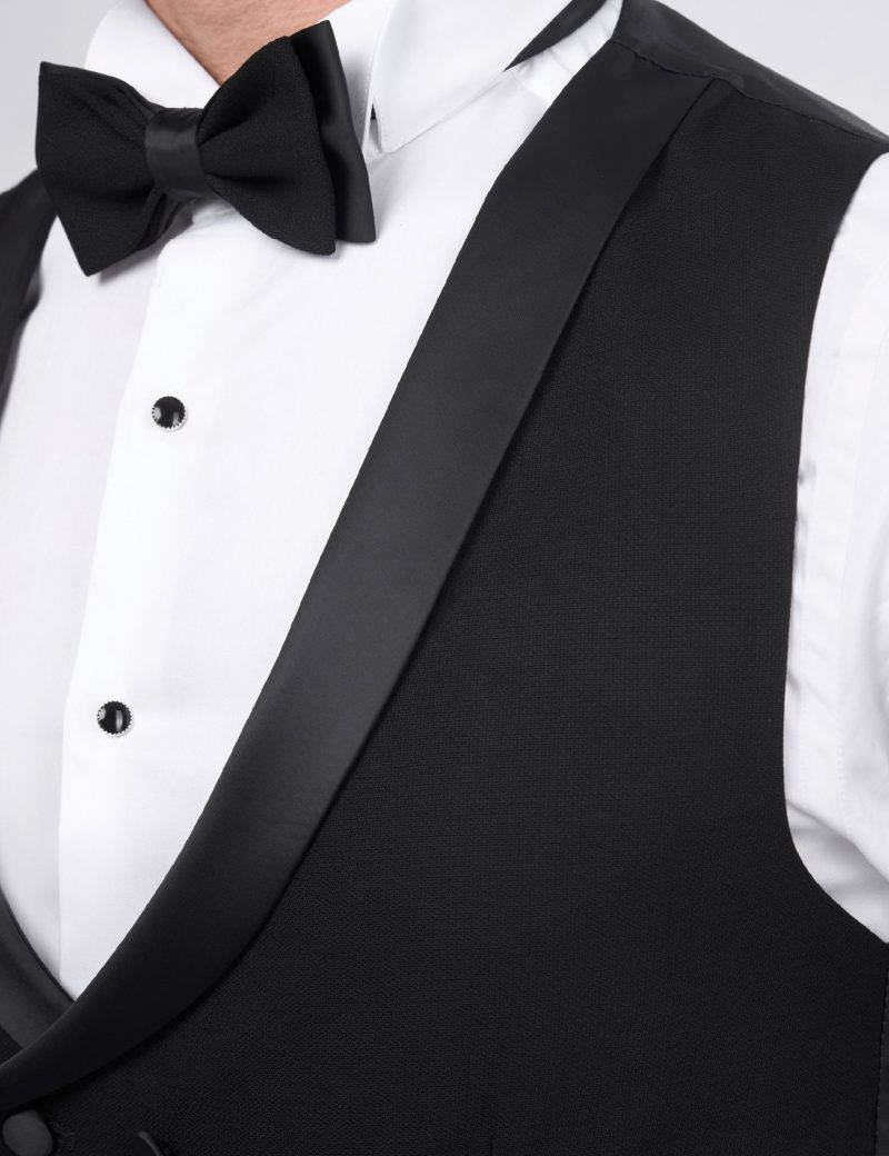 JK37SF18M075-Black-001-7 Tuxedo Suit with Shawl Satin Lapel & Double-Breasted Vest