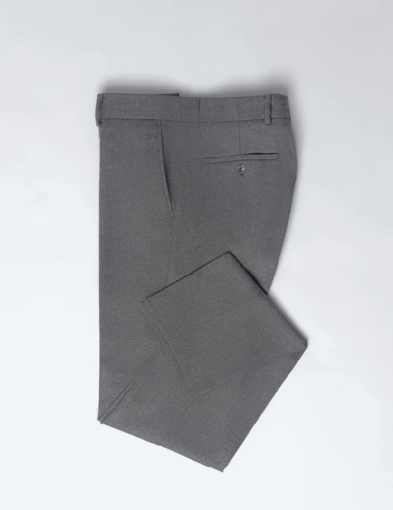 JK38RF03M004-Grey-014-5 Formal Textured Pants