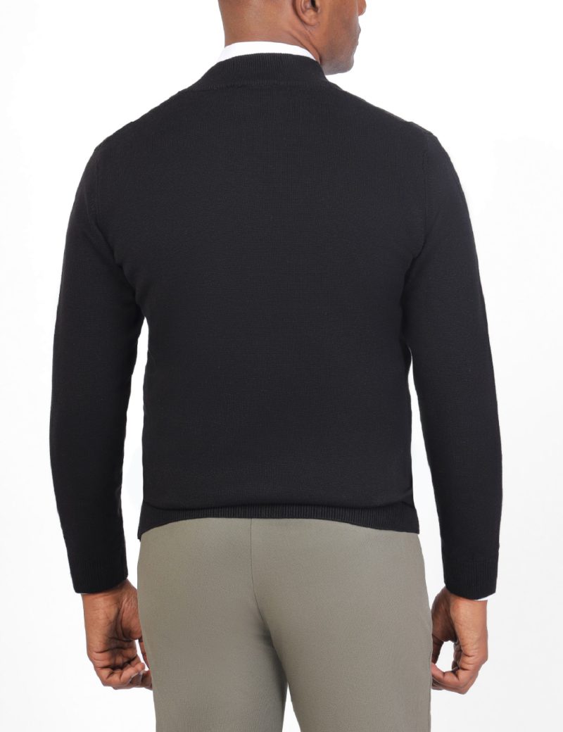 JK38RF06M002-Black-001-2 Men's Classic Plain Pullover