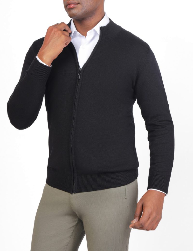 JK38RF06M002-Black-001-4 Men's Classic Plain Pullover