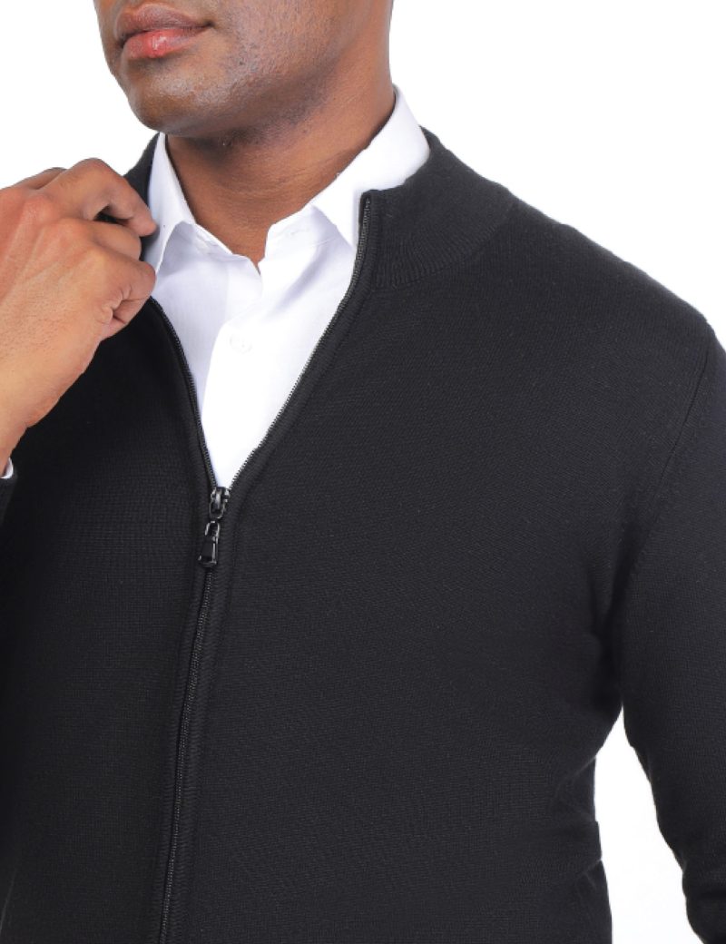 JK38RF06M002-Black-001-5 Men's Classic Plain Pullover