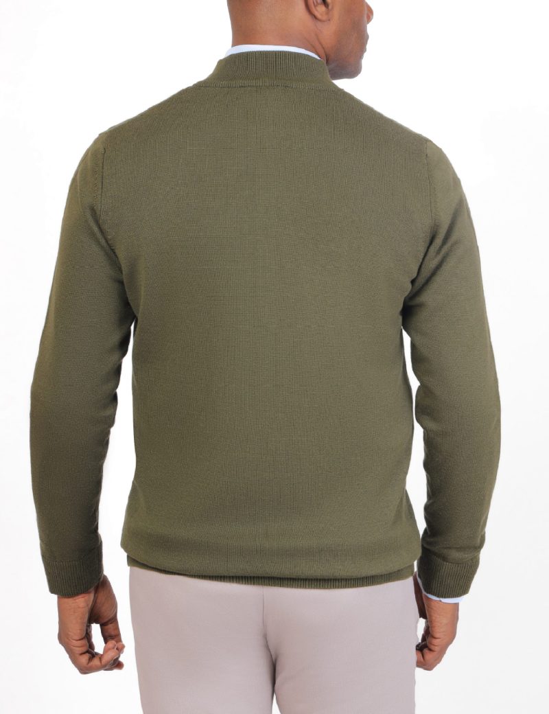 JK38RF06M002-Olive-107-4 Men's Classic Plain Pullover