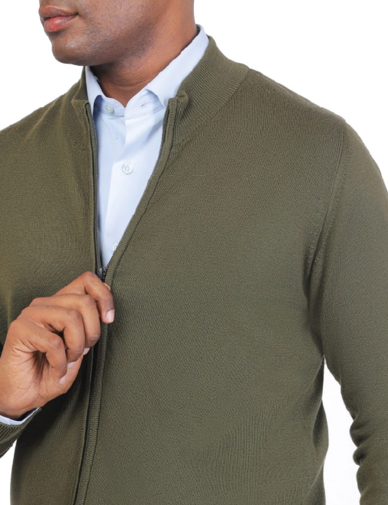 JK38RF06M002-Olive-107-5 Men's Classic Plain Pullover