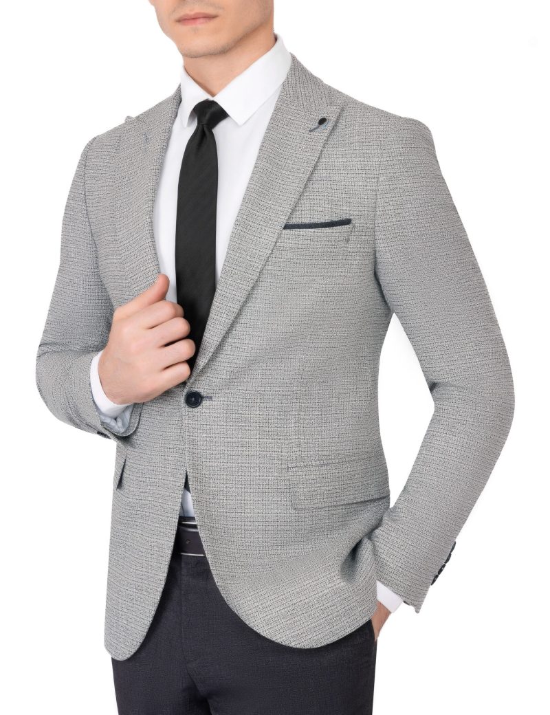 JK38SF02M058-Light-grey-001-5 Slim-Fit 2-Piece Mismatched Suit