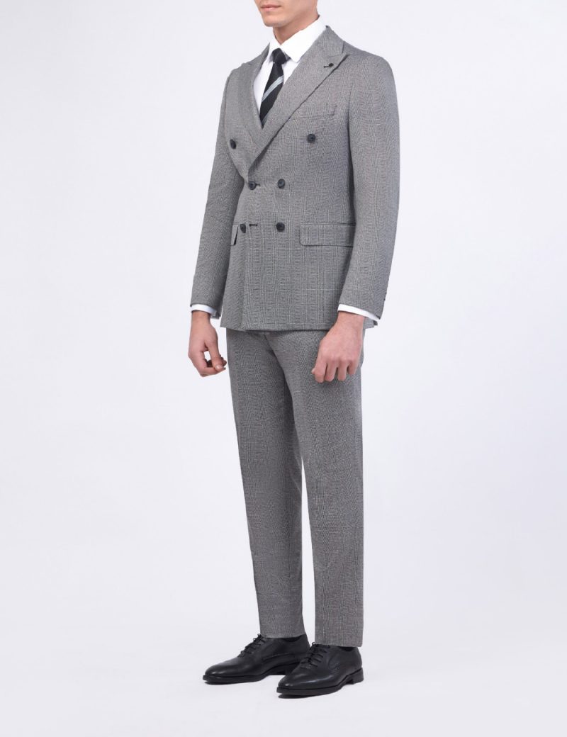 JK38SF02M103-Grey-001-2 Double Breasted Slim-Fit 2-Piece Suit