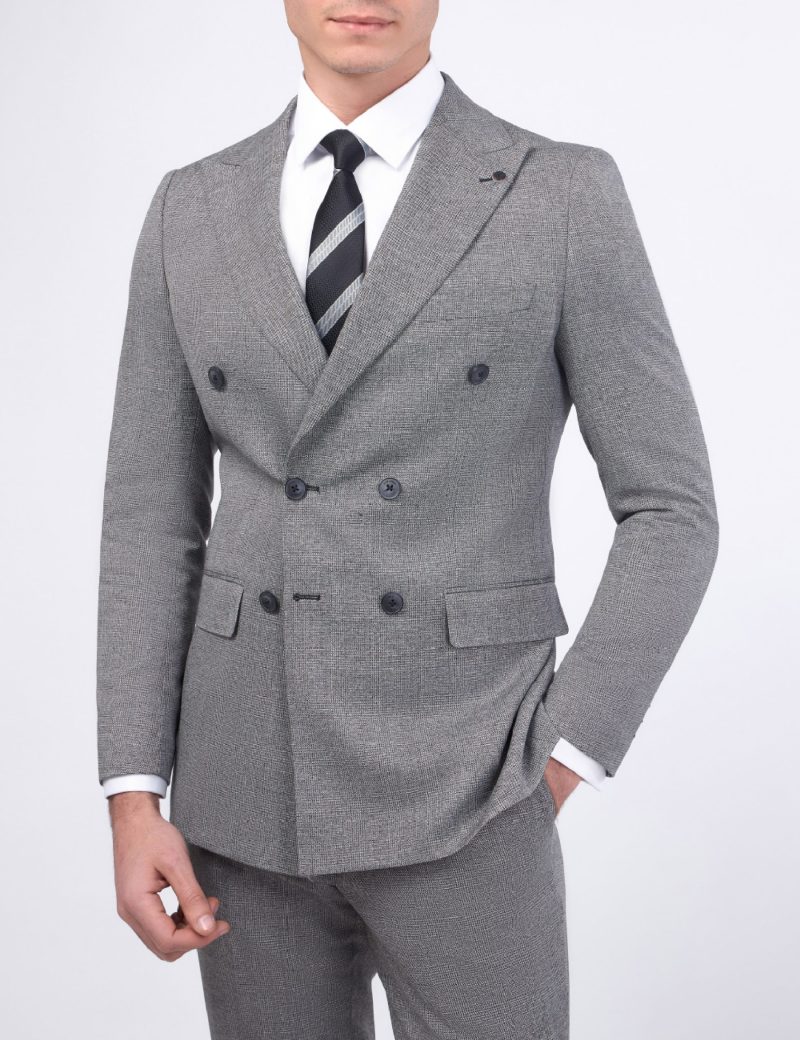 JK38SF02M103-Grey-001-4 Double Breasted Slim-Fit 2-Piece Suit