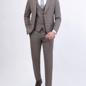Checked Slim-Fit 3-Piece Classic Suit