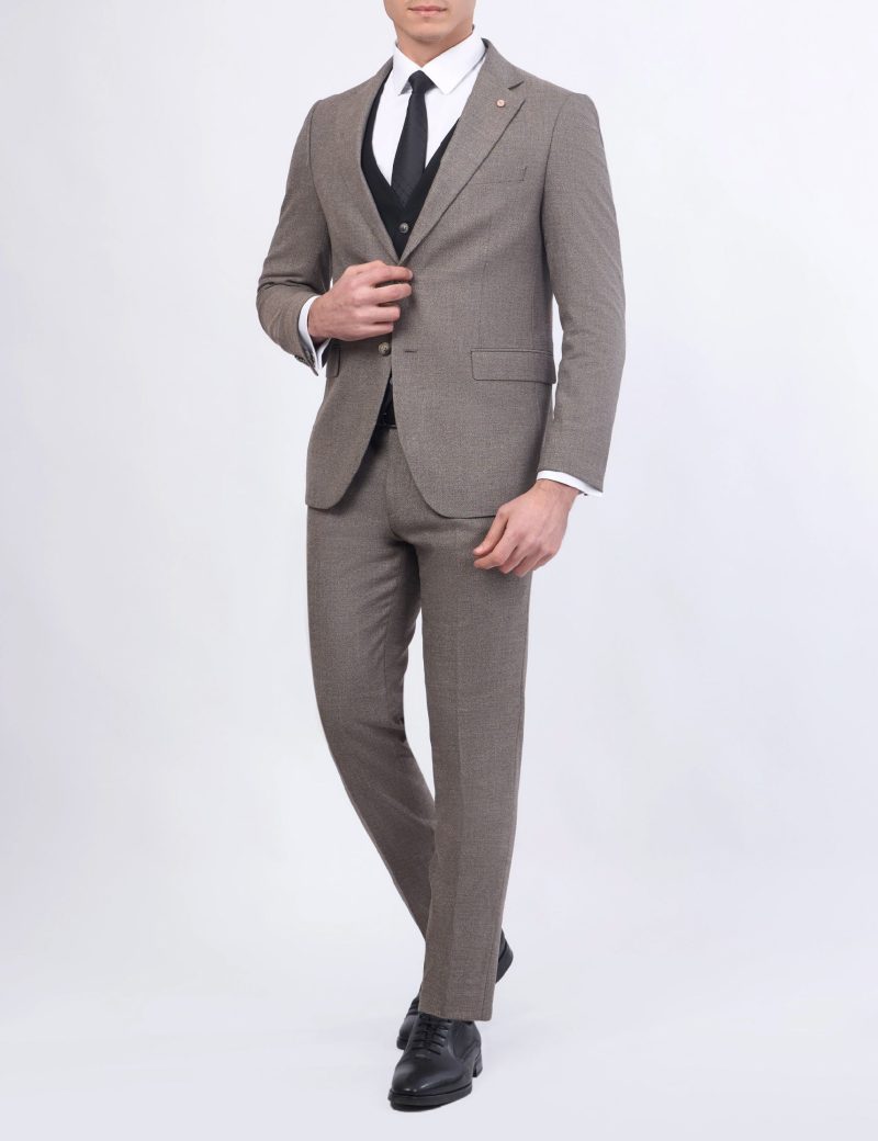 JK38SF02M106-Beige-brown-016-2 Combined 3-Piece Slim Fit Suit