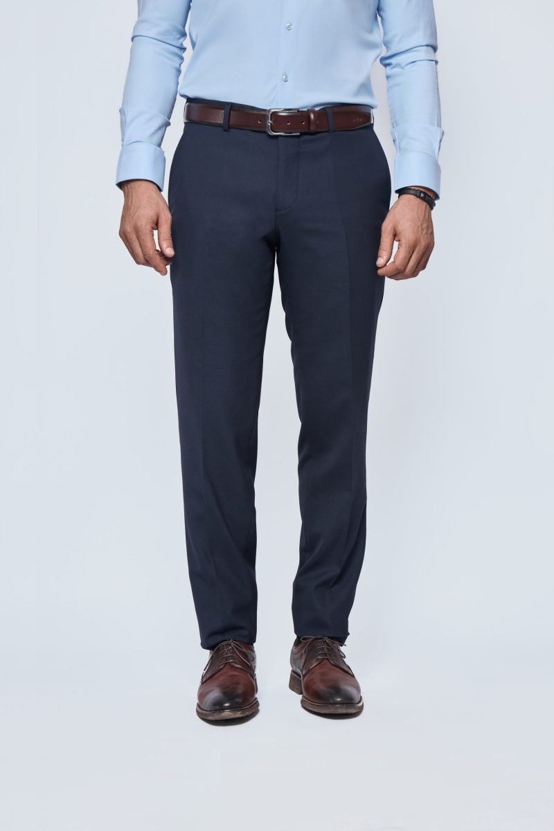 JK38SF03M014-Navy-002-1 Formal Textured Pants