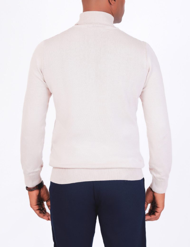 JK38SF06M029-Beige-028-4 Striped Pullover with a High Neck