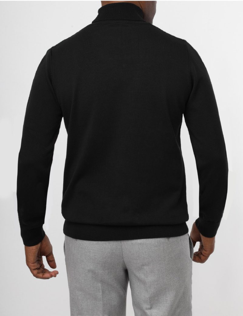 Striped Pullover with a High Neck