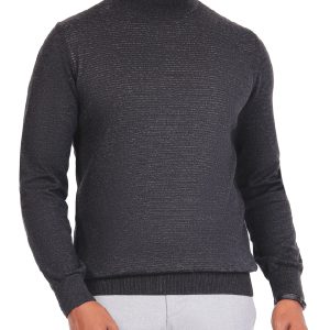 Striped Pullover with a High Neck