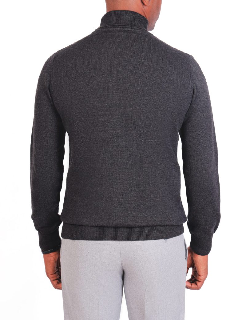 JK38SF06M029-Dark-grey-014-5 Striped Pullover with a High Neck