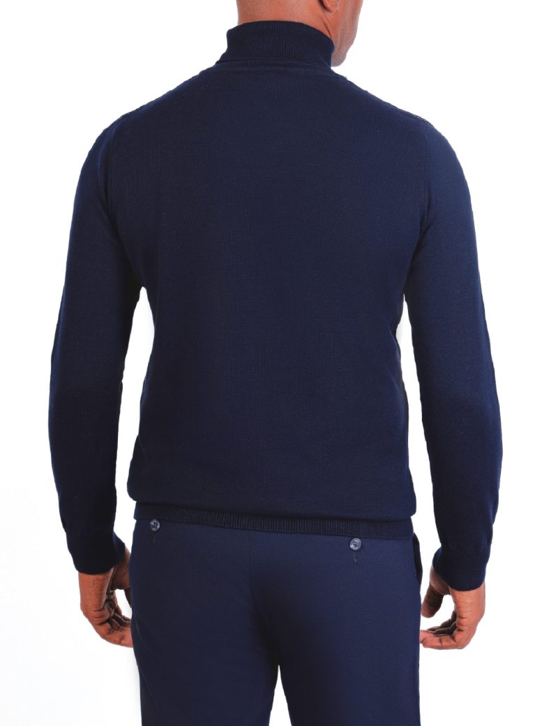 JK38SF06M029-Navy-002-5 Striped Pullover with a High Neck