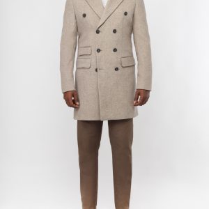 Double-Breasted Slim-Fit Classic Coat