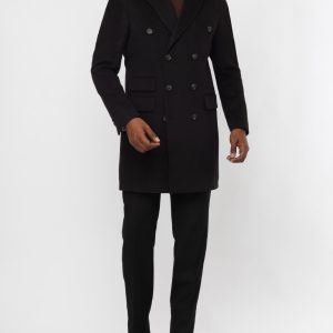 Double-Breasted Slim-Fit Classic Coat