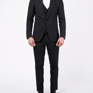 Tuxedo suit with paisley lapel
