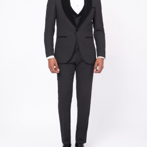 Tuxedo suit with a velvet lapel