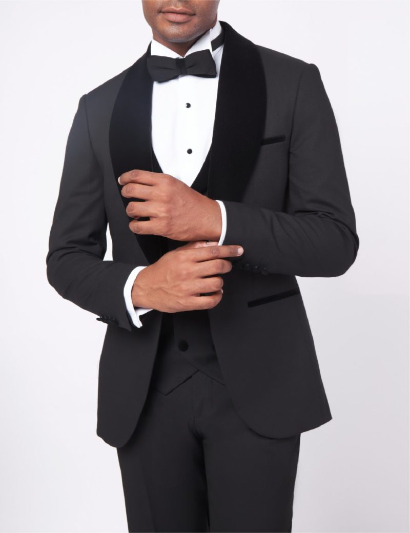 JK38SF18M039-Black-044-3 Tuxedo suit with a velvet lapel