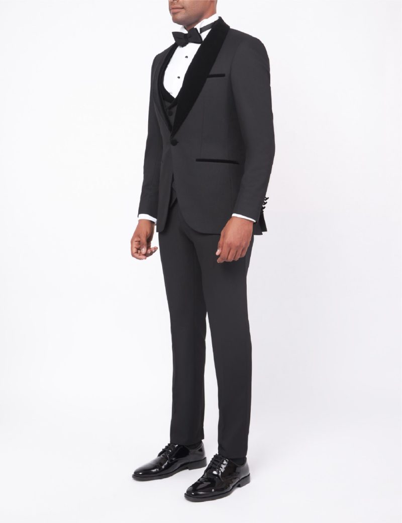 JK38SF18M039-Black-044-4 Tuxedo suit with a velvet lapel