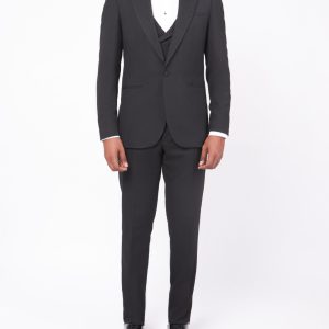 Tuxedo suit with a paisley lapel