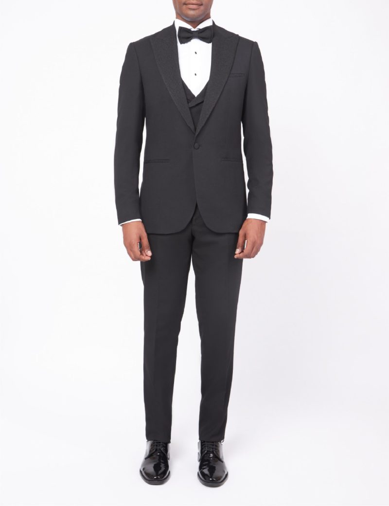 JK38SF18M043-Black-081-1 Tuxedo suit with a paisley lapel